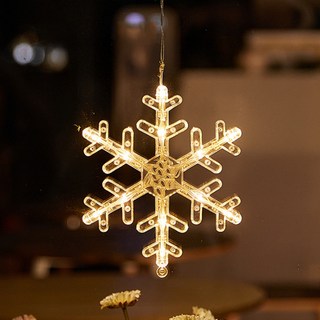 FANCY LIFE 聖誕裝飾吸盤燈, 雪花, 1個