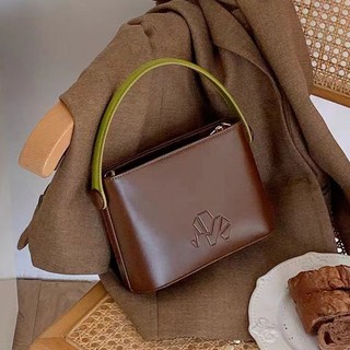 Biviemo 雷諾瓦撞色時尚迷你托特包 10426, 棕色