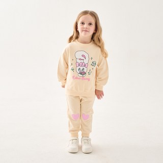 Esther Bunny Little 女童閃亮花朵兔子上下裝套裝