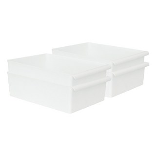 KAZT 把手食品儲藏室收納整理籃, 白色, 4個