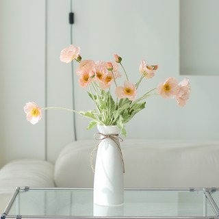 一日空間 人造罌粟花, 5個, 珊瑚色