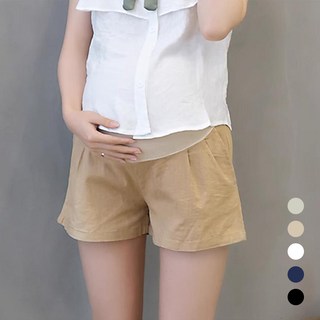 Hueday 孕婦亞麻短褲