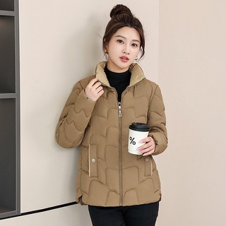 女款防寒絎縫鋪棉莫尼耶高領短版鋪棉外套