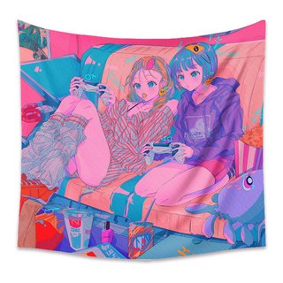 漫畫少女角色牆壁裝飾布海報, 06