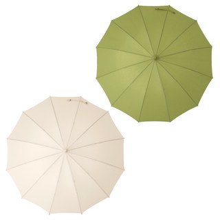 Comet 基本款自動長柄傘 2入組 橄欖綠 米色