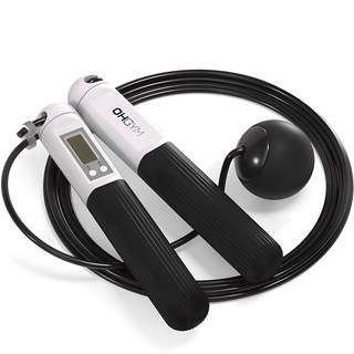Ohgym 2合1 智能室內健身跳繩, 黑色, 1組