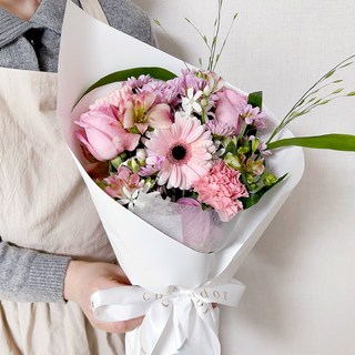 코코도르팜 생화 러블리핑크 꽃다발, 핑크