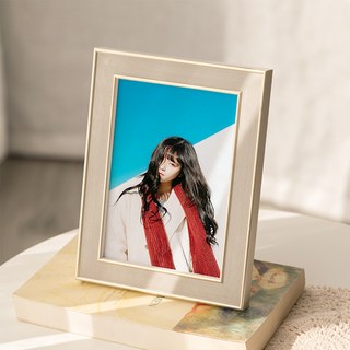 iINDOORS 古典圓邊復古相框 6 x 8吋適用 附立架, 1個, 棕色