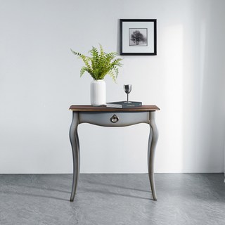 헤즈로 엔틱 미니 슬림 다용도 엘로르1 원목 콘솔, 그레이