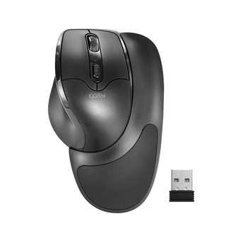 코시 무선 세미 손목받침 탈부착 버티컬 마우스, M4056WL, 블랙