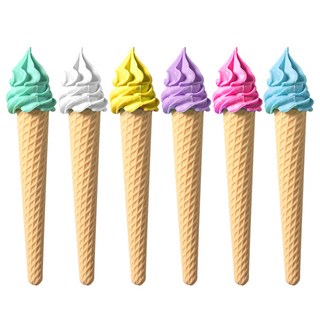 甜美冰淇淋橡皮擦6件組, 混色, 1套