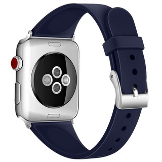 디지지 애플워치 호환 슬림 실리콘 스트랩, 네이비