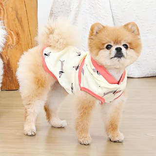 퍼피아 반려동물 새침한 닥스 민소매 스판 티셔츠 TS1949, 옐로우, 1개