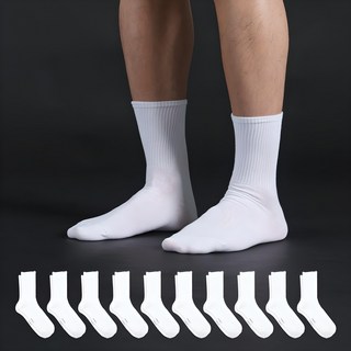 Chacks 男士高級腳尖加固運動長筒襪 10雙套組