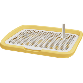 毛皇上 寵物尿盆 附立柱, 1個, 黃色