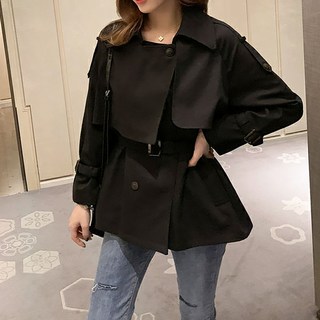 女款 DM 輕熟女秋季短版風衣外套