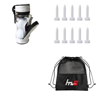 NAYASTYLE 高爾夫球袋 + PE 高爾夫短球梯 10入 + 小袋套組 GFYP-133-1+170-1PU, 混合顏色