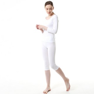 KerriLucy 女用棉質彈性八分袖內衣褲套組