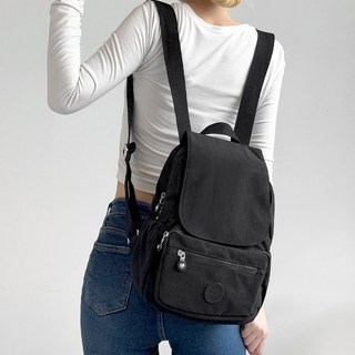 FROMHEAVEN BIGKOI 休閒防皺口袋後背包 H935, 黑色