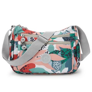 YUESITE 愛德愛迪 女款尼龍印花斜背包, 薄荷豹 多色