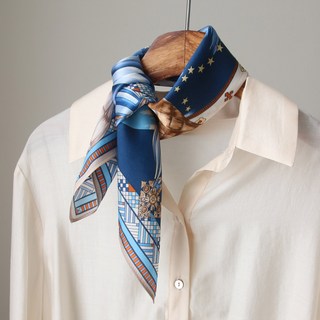 VARVISU 100% 真絲小里扎爾宮殿領巾