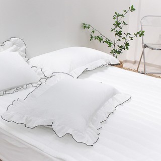 CHOUETTROOM 清涼夏季泡泡紗固定式床墊, 白色