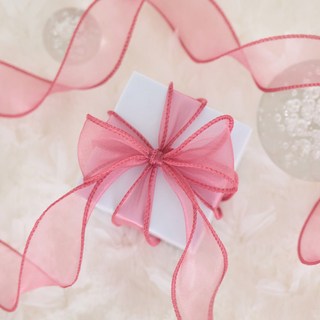 gilgri 網紗歐根紗花束禮物包裝緞帶, 09珊瑚, 1捲, 9m