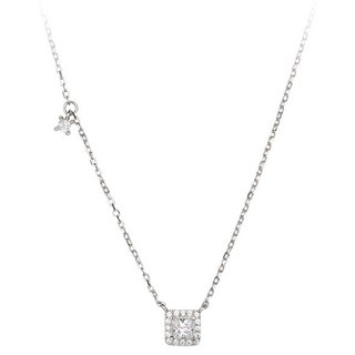 ENCLAIR 女士鋯石方形鑽石吊墜925純銀項鍊