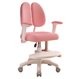 彬彬小鋪 多功能兒童成長椅 自由升降 + 靜音滑輪 + 重力鎖定, 1個, 粉色