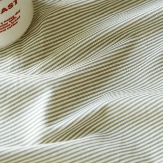 까사베르데 천팜 대폭 20수 선염면 브랜디 스트라이프 원단 1마 1477, 그린, 1개