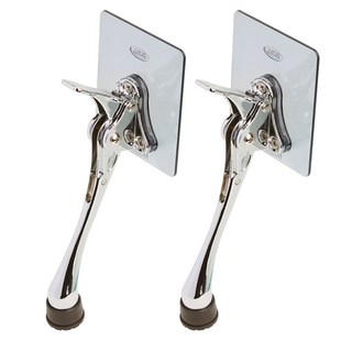 LIVINGiF 免鑽孔黏貼式一鍵馬蹄門擋組 鍍鉻 大, 2套