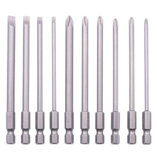 StanMan 六角柄磁性一字十字螺絲起子批頭混合 100mm x 10件套組, 1組