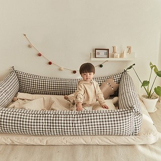 shez Home 動物圖案長枕芯枕套組, 棕色格子款