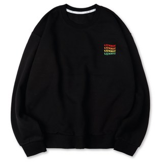 VENHIT 彩色字母印花寬鬆棉質雙面布大尺碼大學T