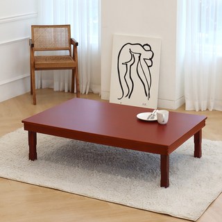 Poride 韓國製造 傳統手工藝 大型韓式摺疊餐桌 1200x800 (6~8人用), 紅棕色