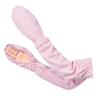QIDINA 冰絲涼感防曬護臂手套袖套, 粉色
