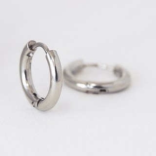 OST 女性立體鋼製單觸式環狀耳環 15mm