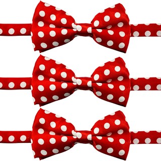 Party09 高級圓點領結, 紅色, 3個