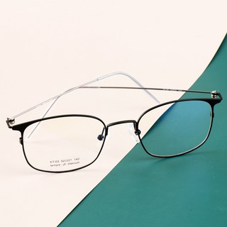 BEIMA 7G 墊圈方形鋼鈦方形眼鏡框 + 眼鏡盒 + 拭鏡布組合