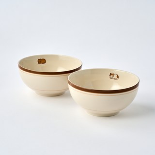 Modern House L 胖胖貓麵碗 D16.5, 1套, 混合色
