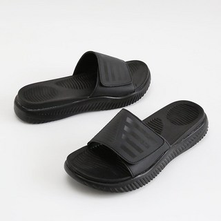 JACK&JILL 運動風雙層氣墊魔鬼氈拖鞋 JB4100, 290-295, 全黑