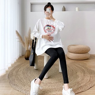 孕婦 MA 長袖印花大尺碼T恤