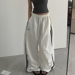 메이첼 여성용 투라인 스트릿 빅 와이드 쿨 밴딩 버뮤다 팬츠 10635