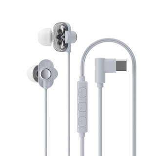 PANTONE 듀얼 드라이버 3버튼 컨트롤러 컴퓨터 노트북 갤럭시 아이폰 호환 C타입 커널형 유선 이어폰 10mm, 소프트 블루, PATC-04