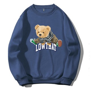 小熊圖案圓領長袖T恤