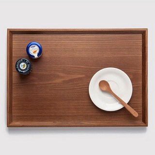 acacia home 木製長方形托盤, 深棕色, 1個