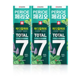 토탈7 아유르베다 메디컬허브 치약 바질민트, 100g, 3개