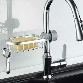 마메 무타공 싱크대 수세미 거치대, 실버, 1개