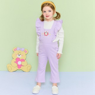 HEJMINI 女童款兔子圖案荷葉邊吊帶褲