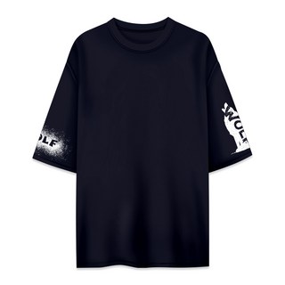 YTCLOSET 一隻狼 五分袖透氣短袖T恤, 海軍藍